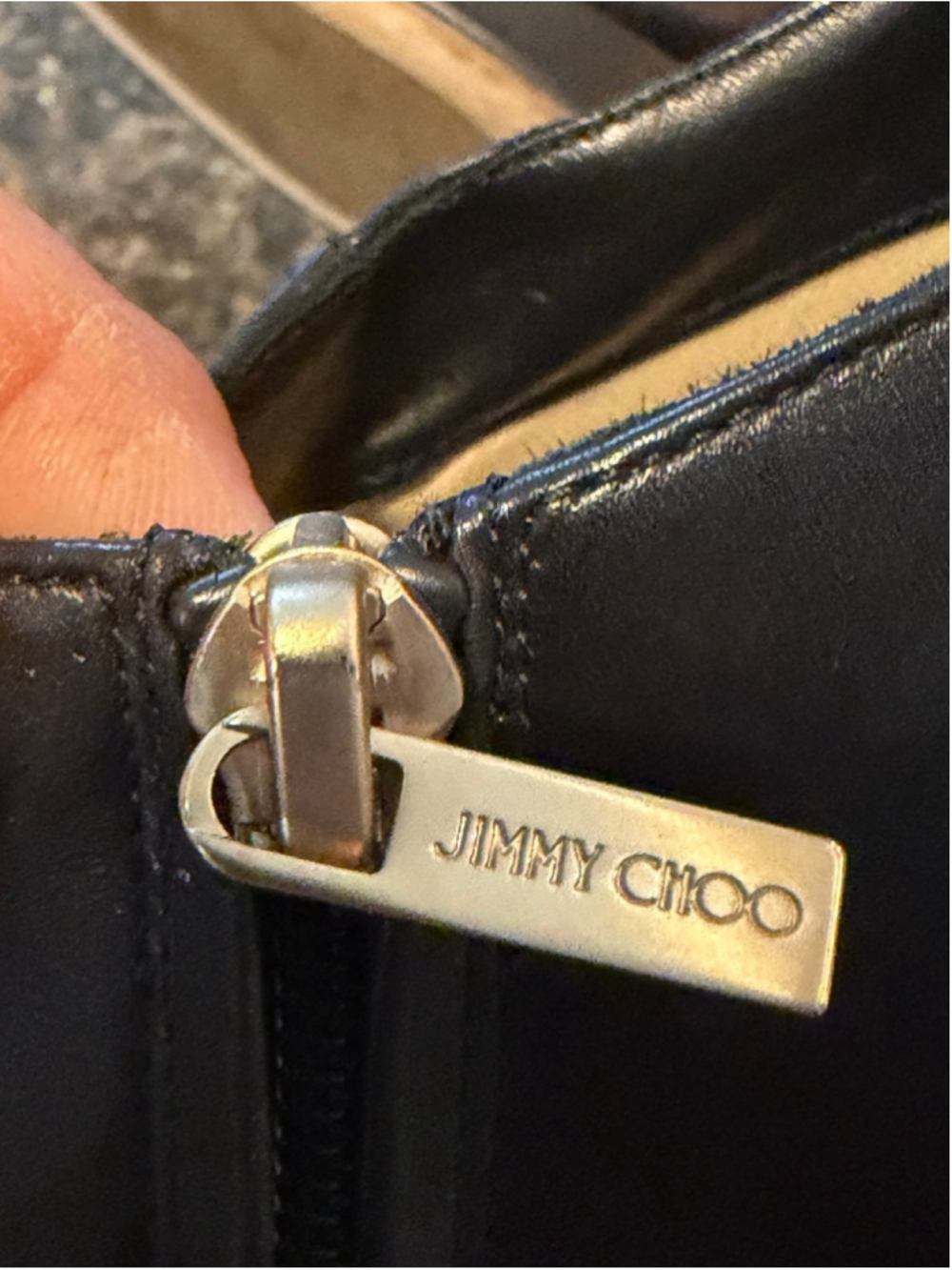 Jimmy Choo Lindsay 100 Black Leather Pointed Toe Ankle Booties Size 10 - Picture 8 of 12